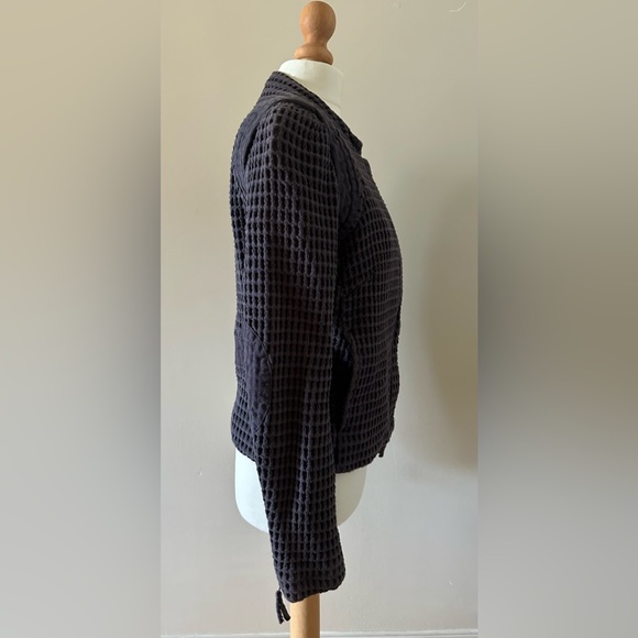 Vanessa Bruno 100% cotton waffle texture “distressed” moto jacket size 38 - Picture 3 of 9